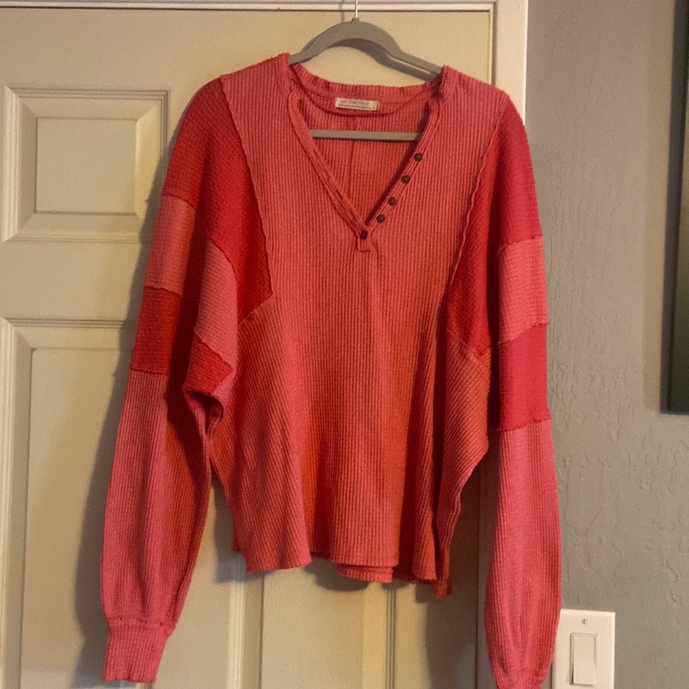 Pink long sleeved oversized top